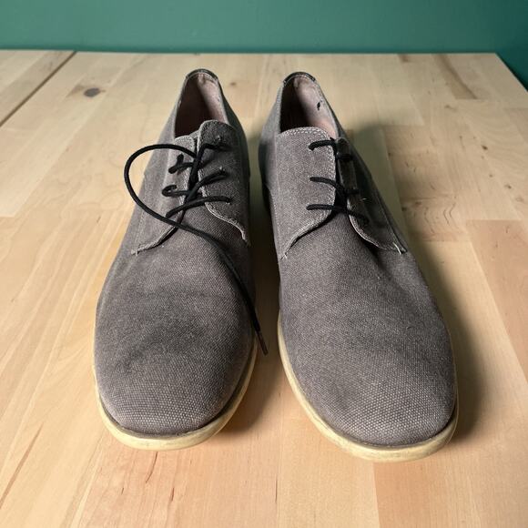 John Varvatos USA Gray Canvas Derby Shoes Men’s 13M Lace-Up Casual Dress - Picture 2 of 9